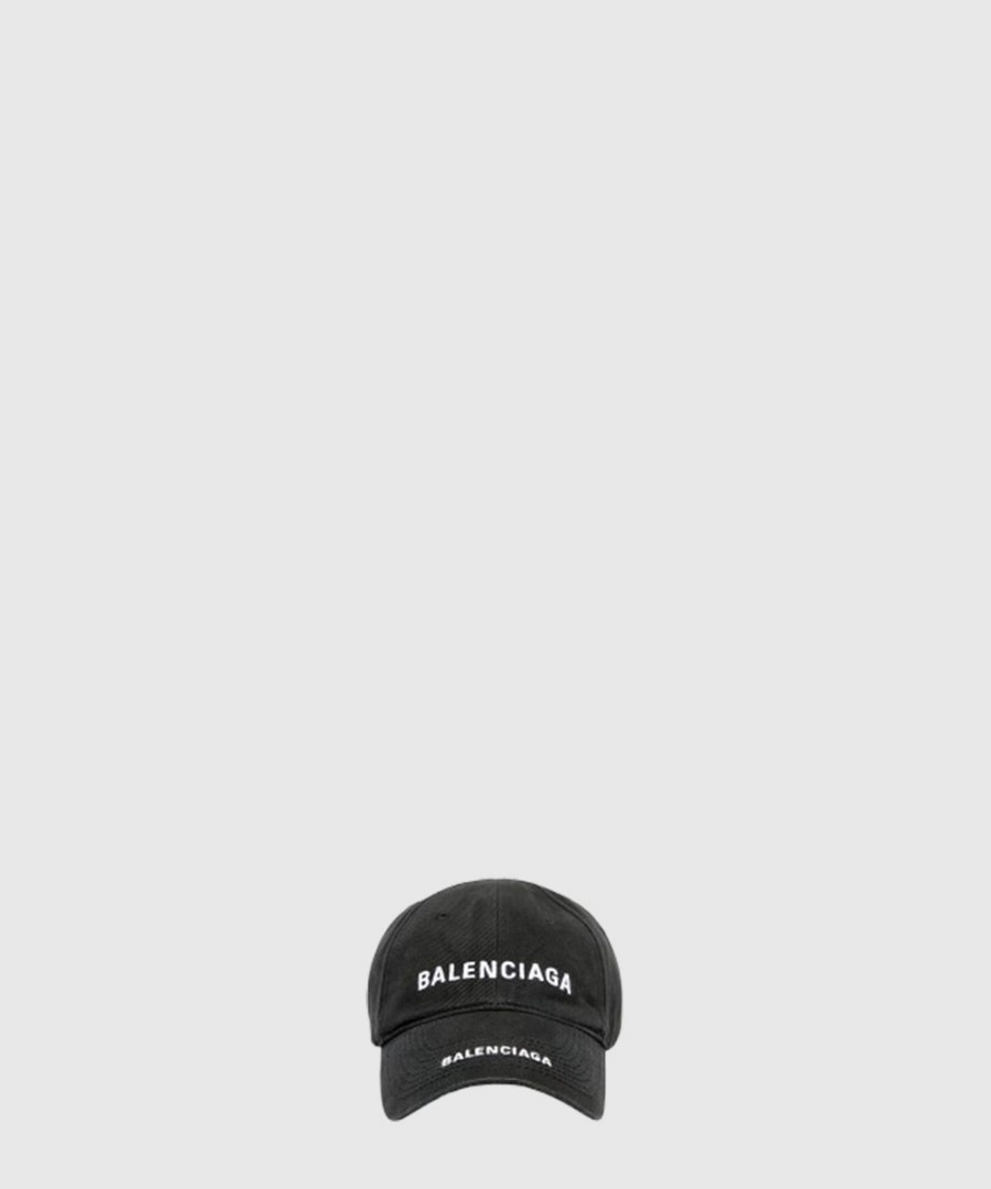 발렌시아가 더블 로고 캡 블랙 744273