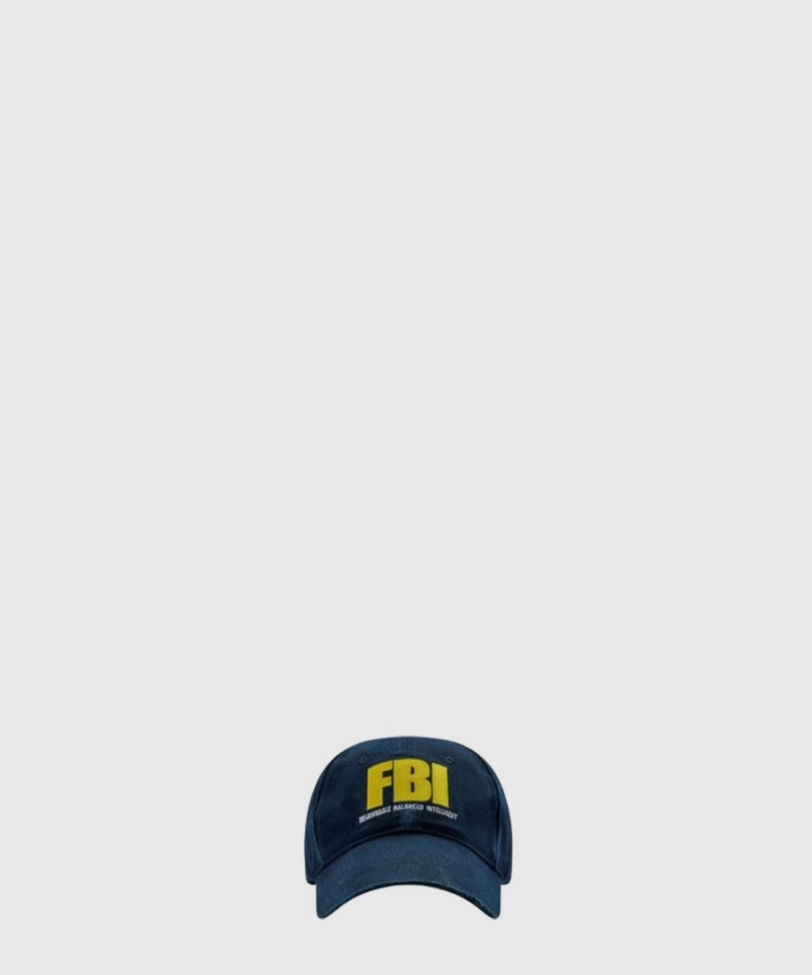발렌시아가 FBI 레터링 코튼 드릴 볼캡 680740