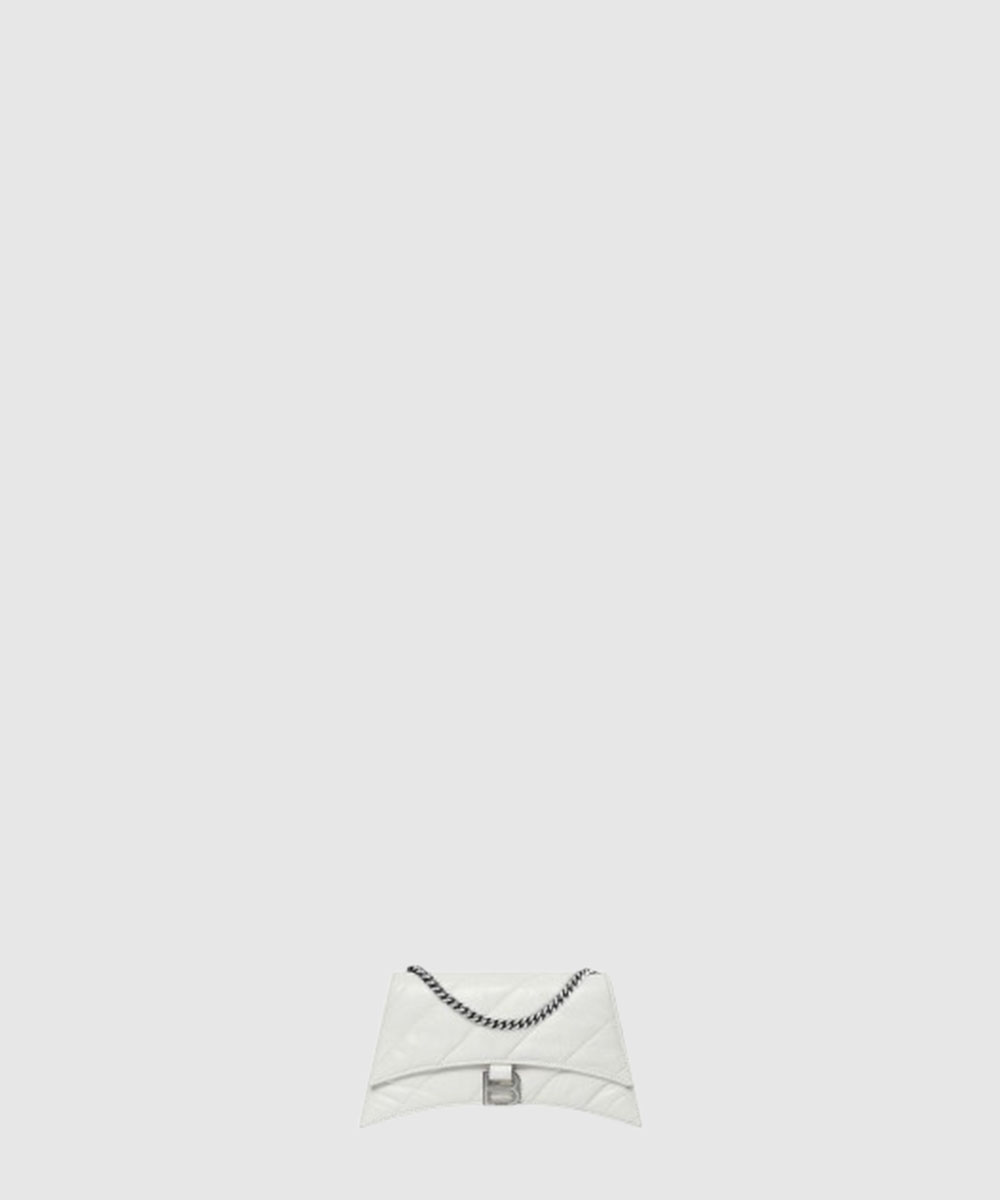 발렌시아가 크러쉬 XS 퀄트 체인 백 화이트 736016