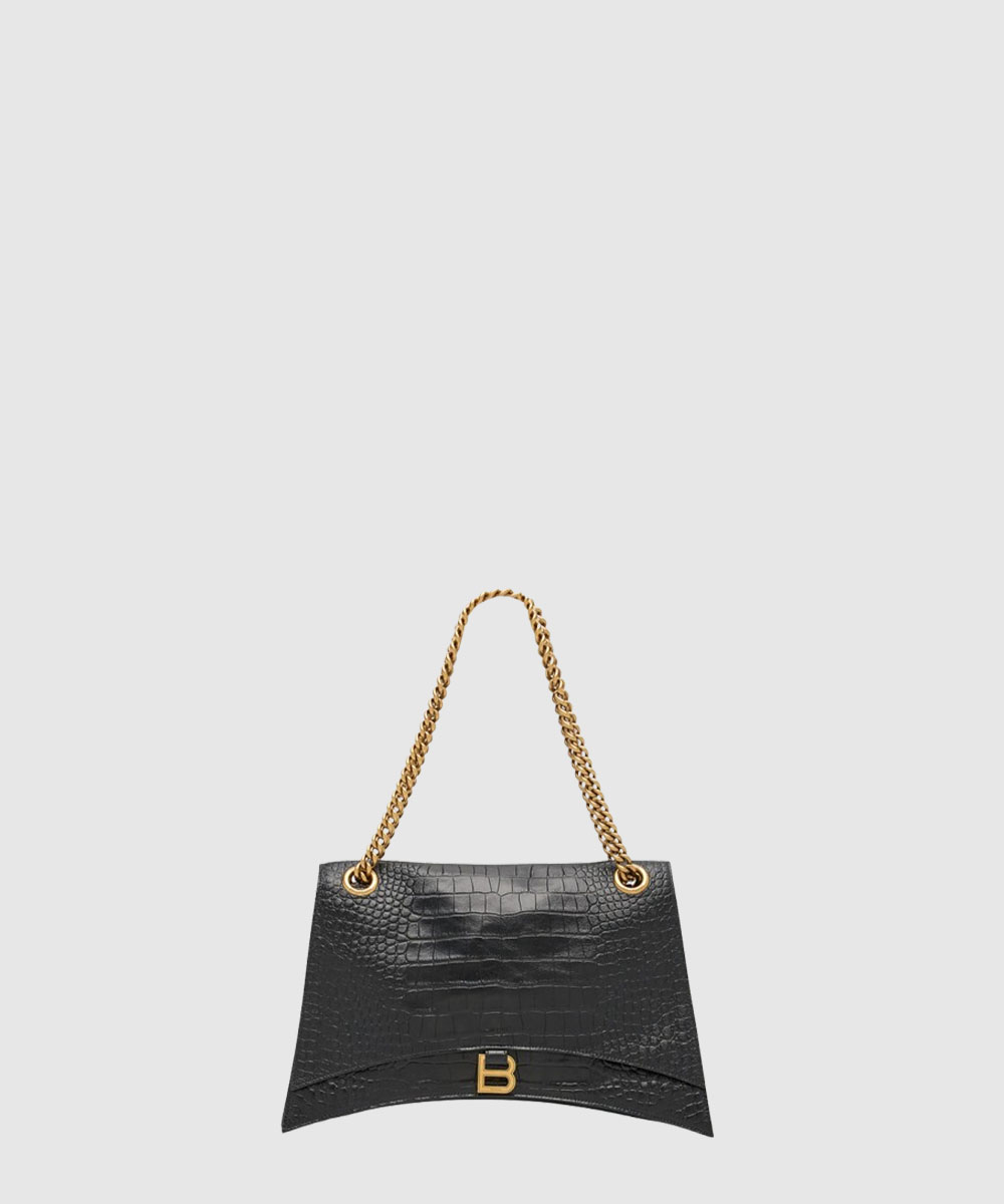 발렌시아가 크러쉬 라지 크로커다일 엠보싱 체인백 716332