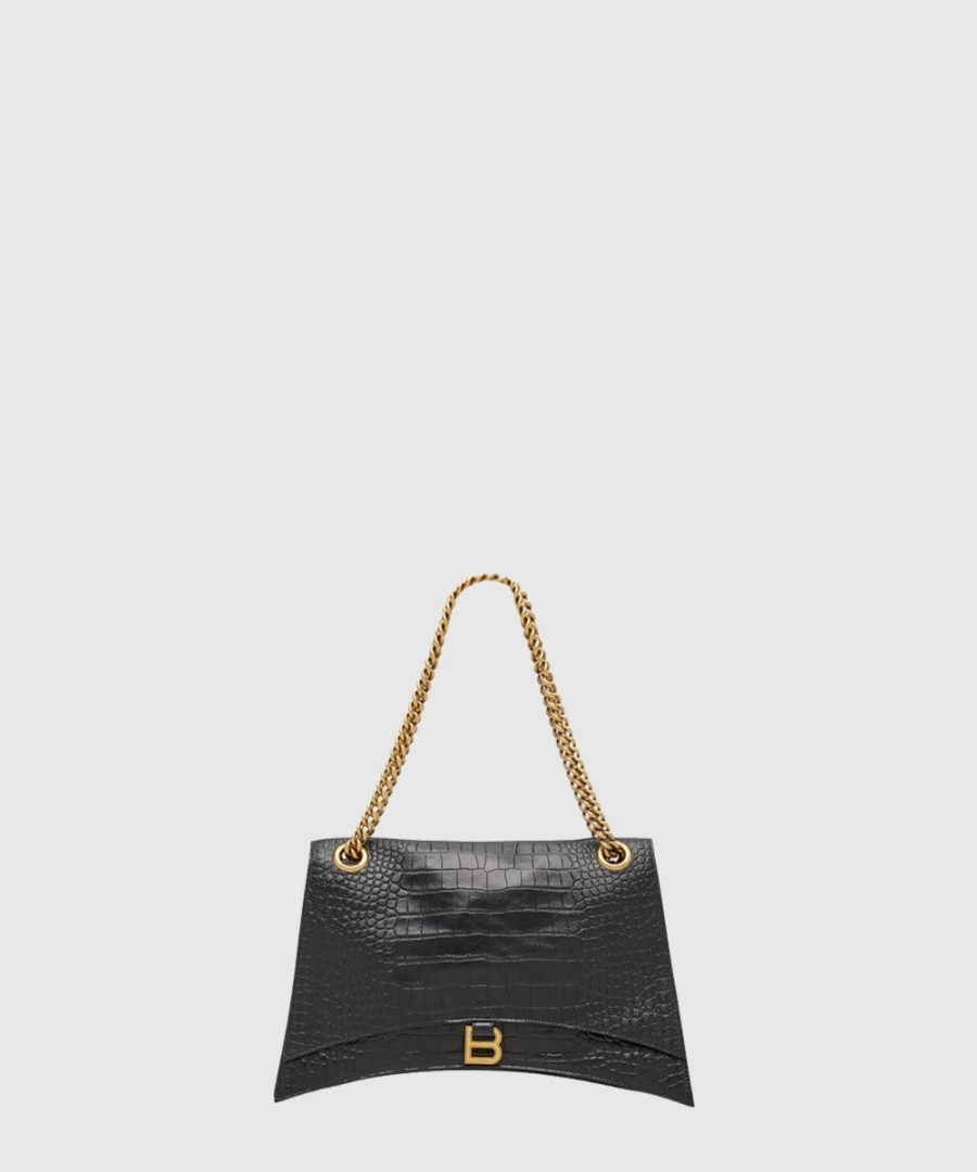 발렌시아가 크러쉬 라지 크로커다일 엠보싱 체인백 716332