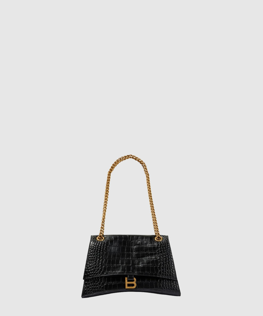 발렌시아가 크러쉬 미디엄 크로커다일 엠보싱 체인백 716393