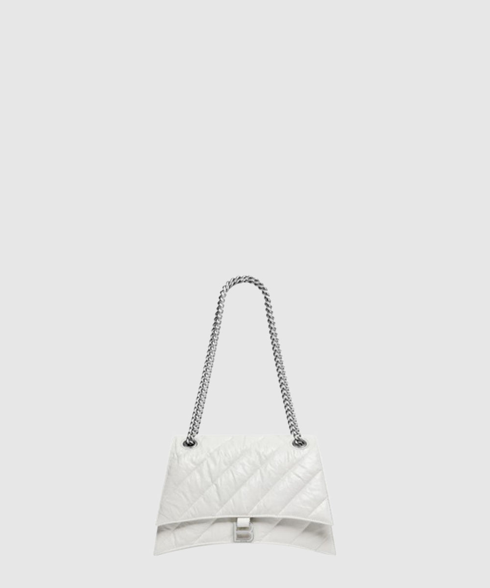 발렌시아가 크러쉬 미디엄 퀼티드 체인백 화이트 716393