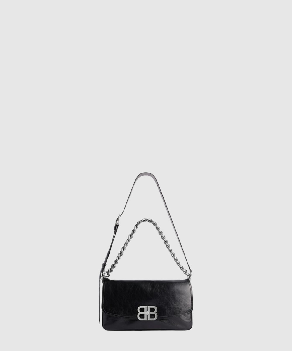 발렌시아가 BB 소프트 미디엄 플랩백 블랙 748596