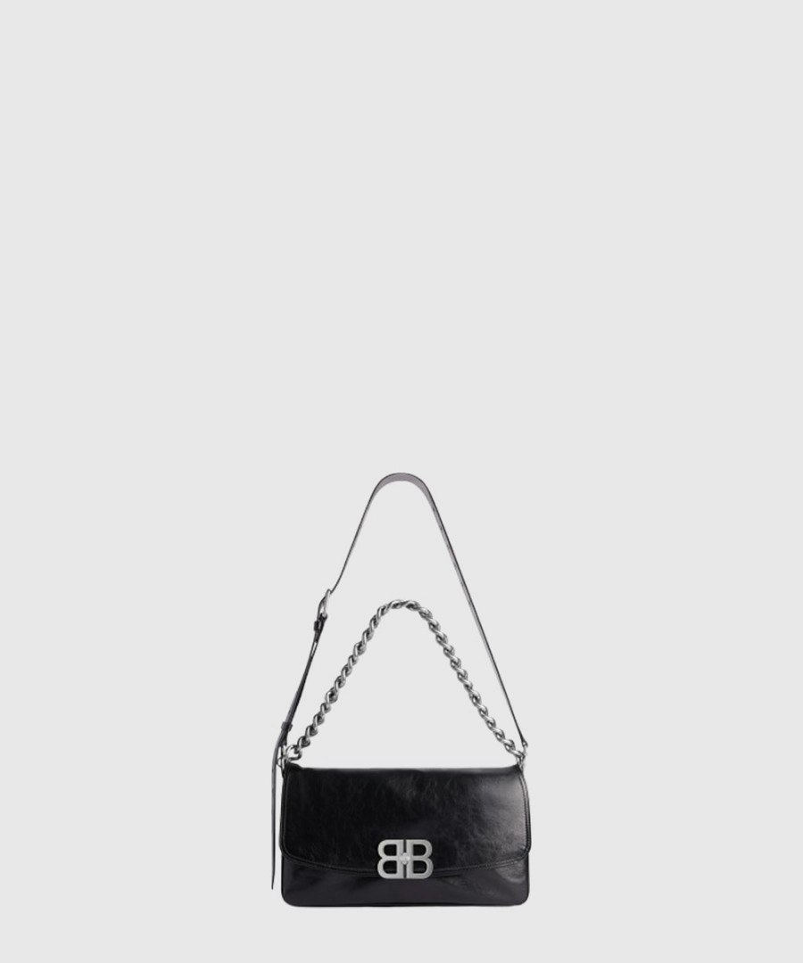 발렌시아가 BB 소프트 미디엄 플랩백 블랙 748596