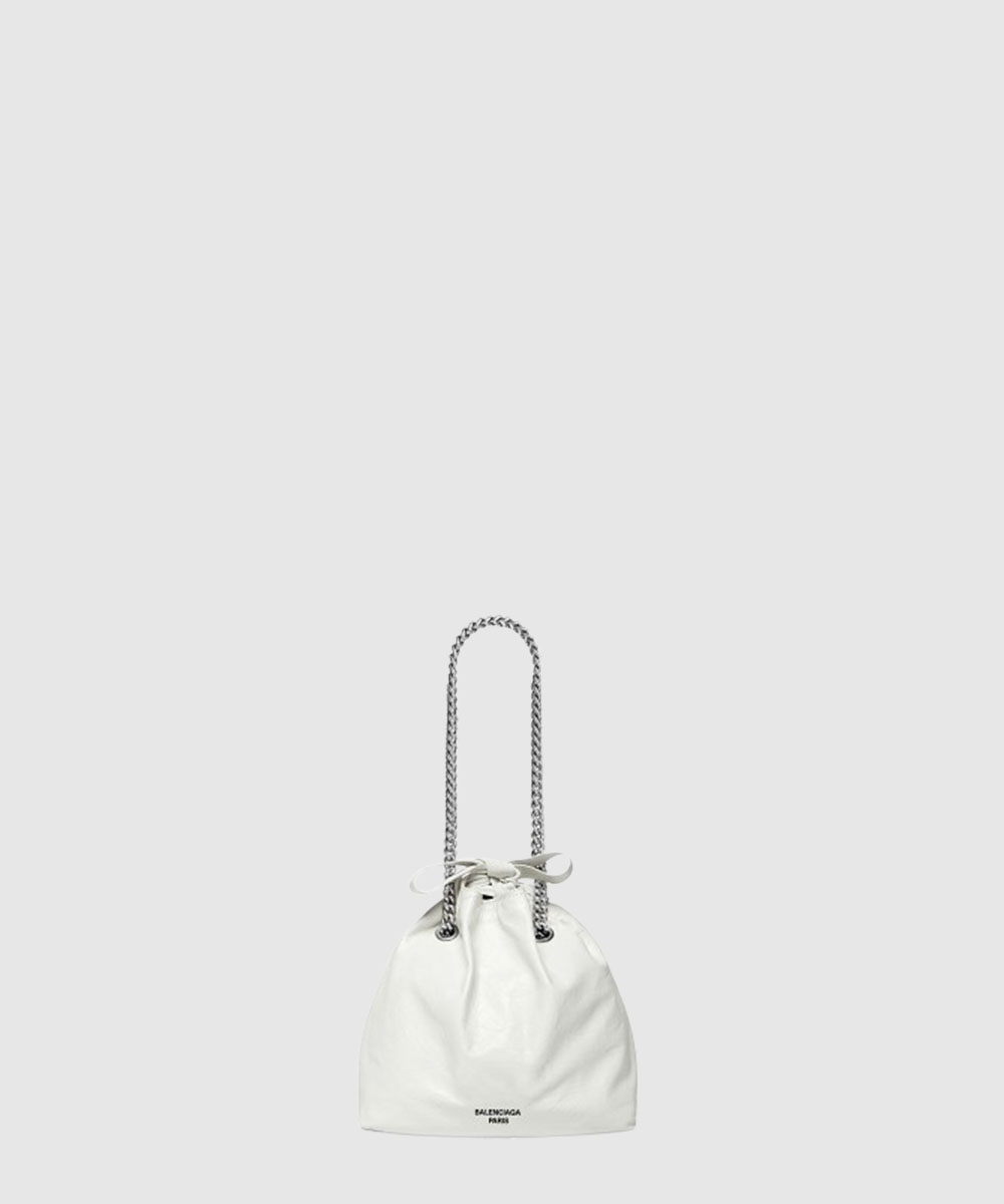 발렌시아가 크러쉬 스몰 토트백 화이트 7429422