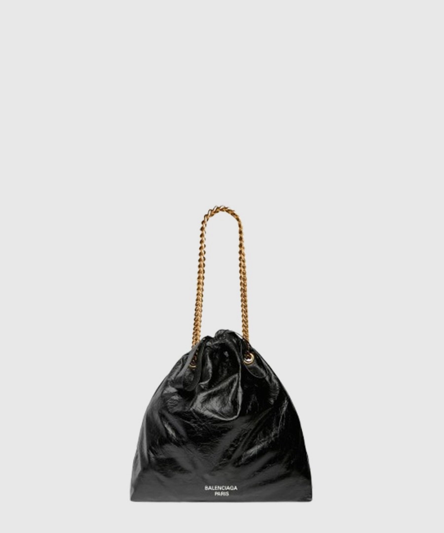 발렌시아가 크러쉬 미디엄 토트백 블랙 7429412
