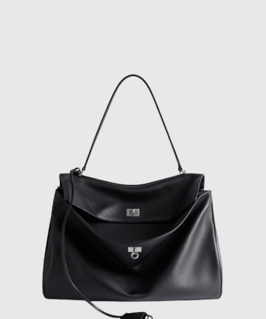발렌시아가 로데오 라지 핸드백 블랙 실버 메탈 789744