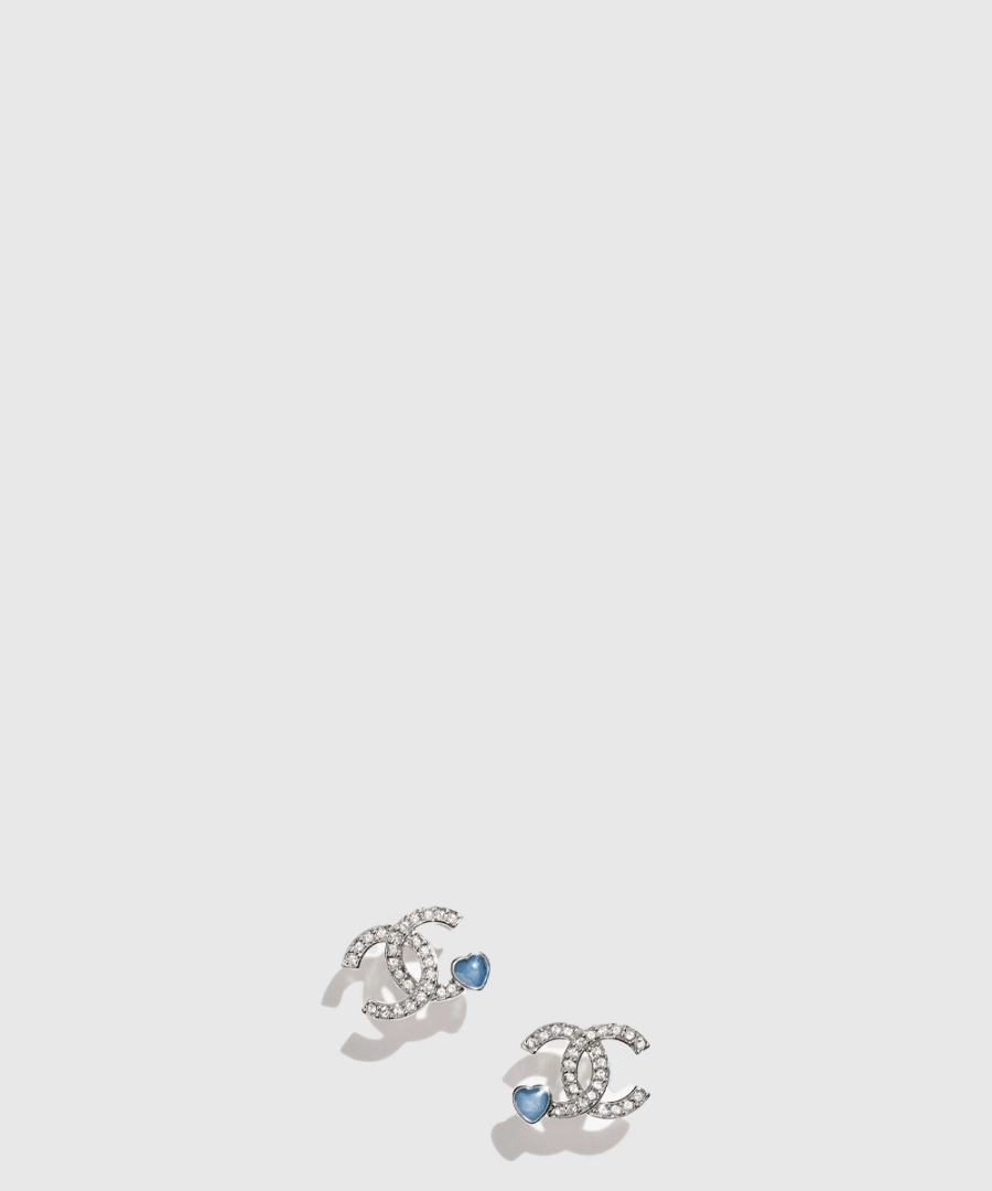 샤넬 CC 로고 하트 크리스탈 귀걸이 ABF526