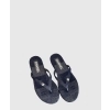 샤넬 CC 로고 크리스탈 블루 데님 쪼리 슬리퍼 G45716