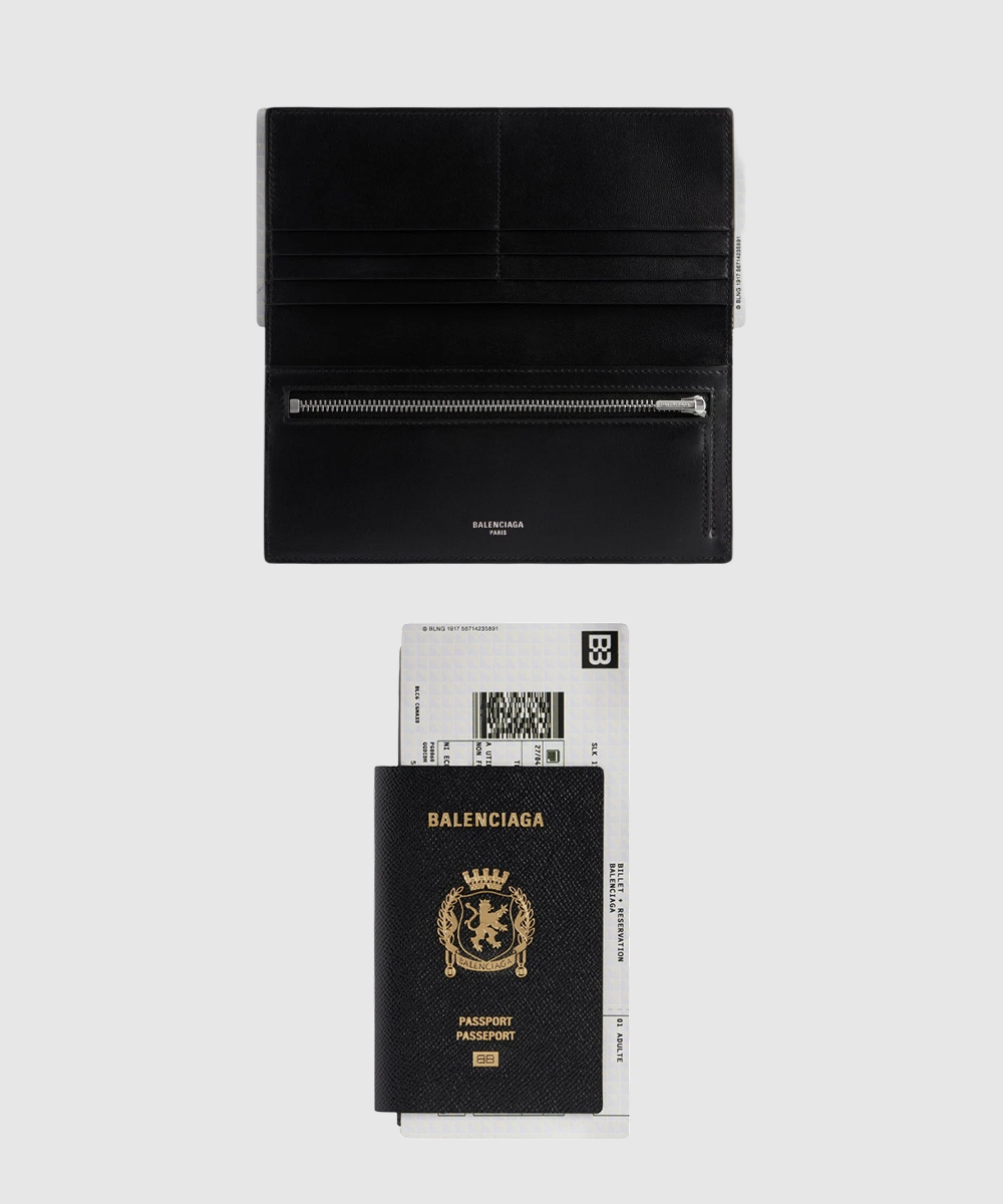 발렌시아가 패스포트 1 티켓 롱 지갑 블랙 787774