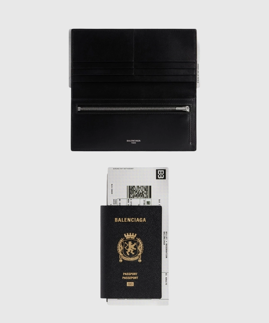 발렌시아가 패스포트 1 티켓 롱 지갑 블랙 787774