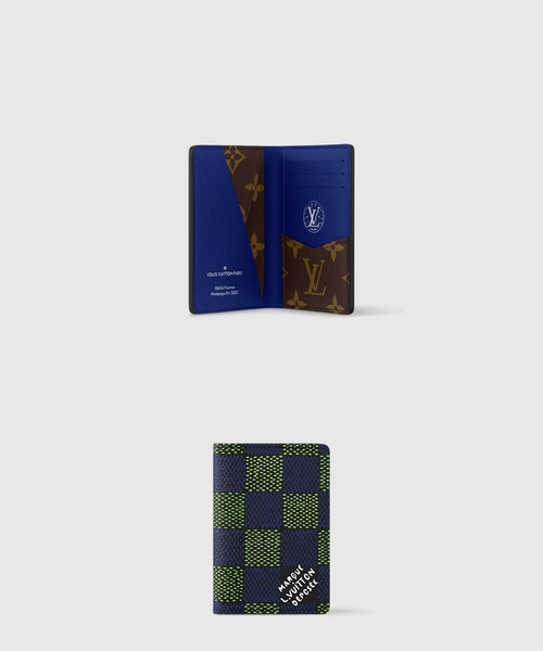 루이비통 포켓 오거나이저 다미에 블루 그린 N00143