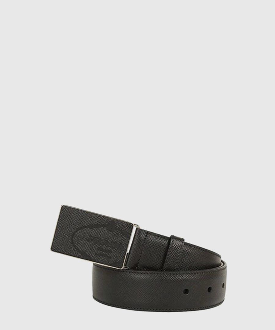 프라다 스퀘어 사피아노 가죽 벨트 블랙 2CM190