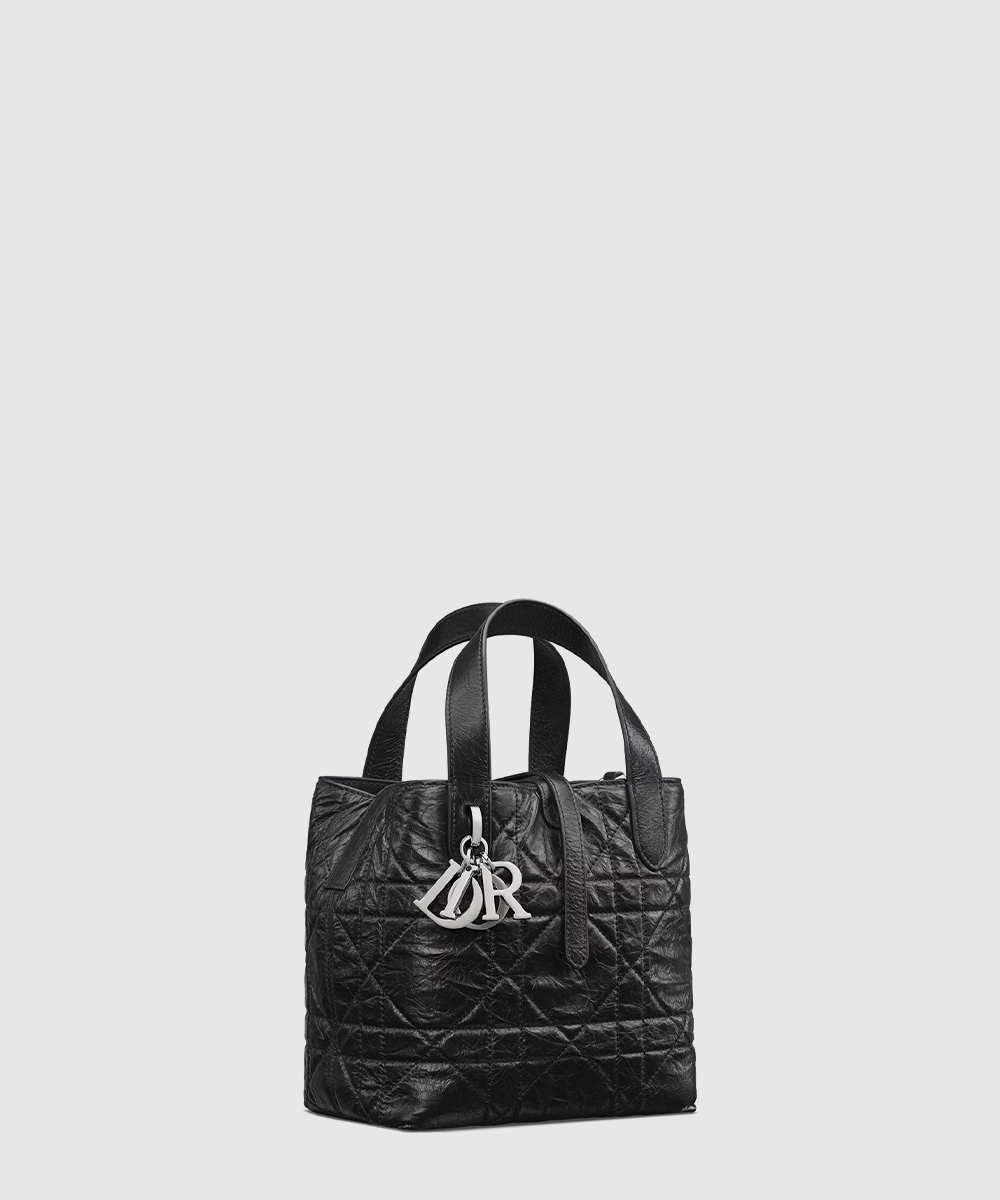 디올 뚜주흐 스몰 버티컬 토트백 블랙 크링클 M2835
