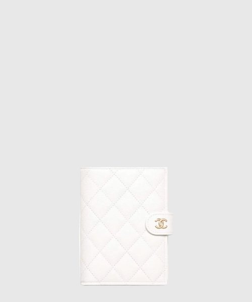 샤넬 클래식 카드지갑 여권케이스 캐비어 화이트 AP3791