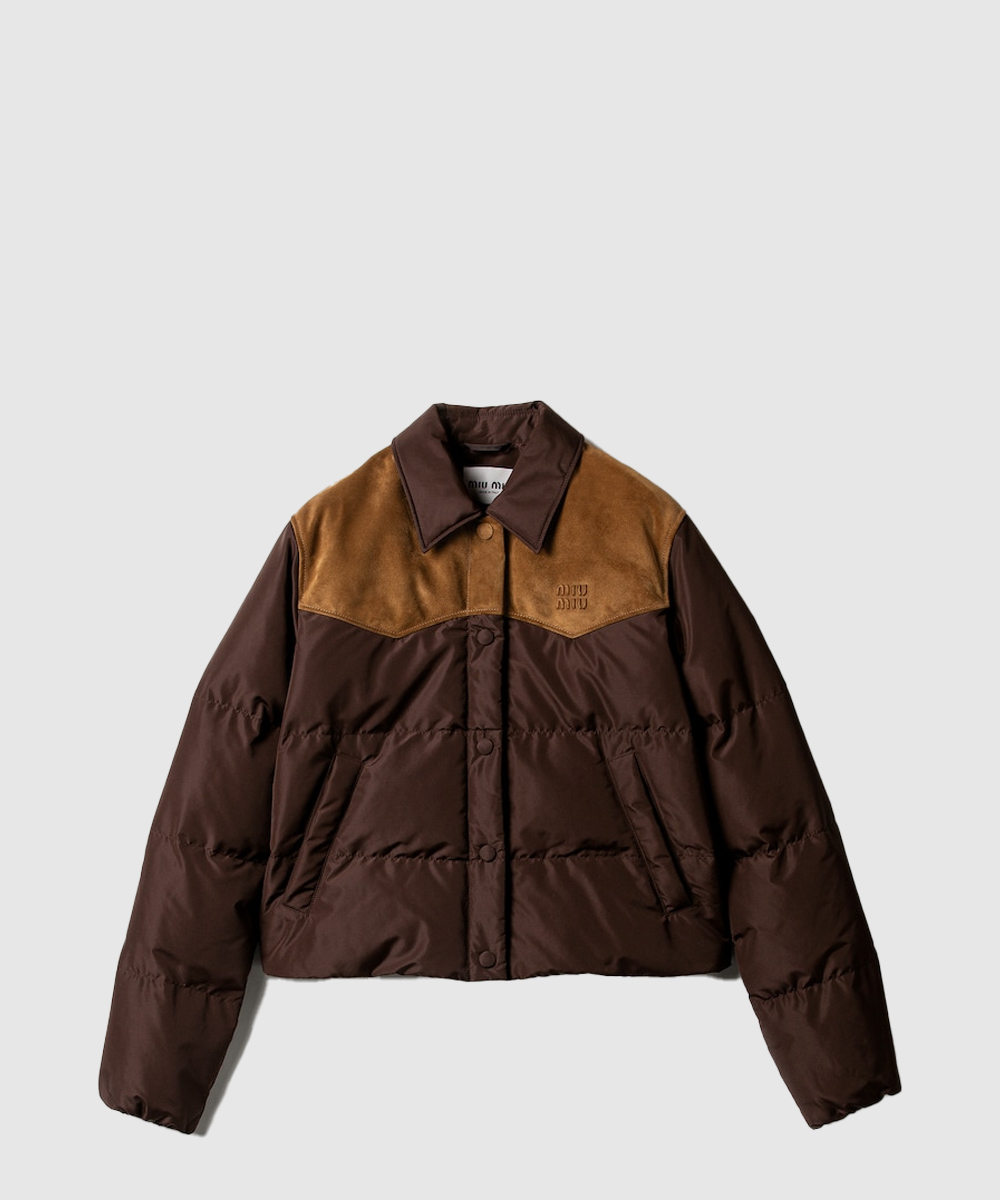 미우미우 테크니컬 퐁제 가죽 다운 재킷 2color ML1371