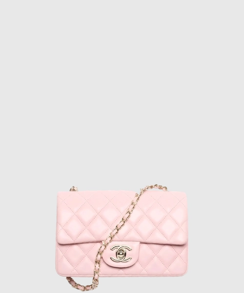 샤넬 클래식 램스킨 뉴미니 라이트 핑크 A69900