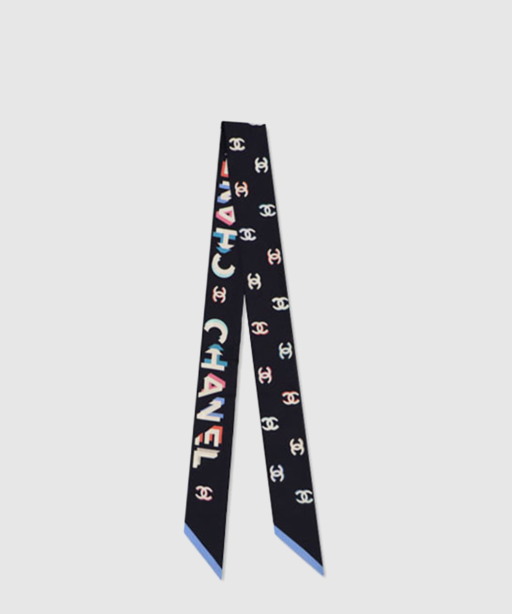샤넬 네온 로고 실크 트윌리 2color AA8236