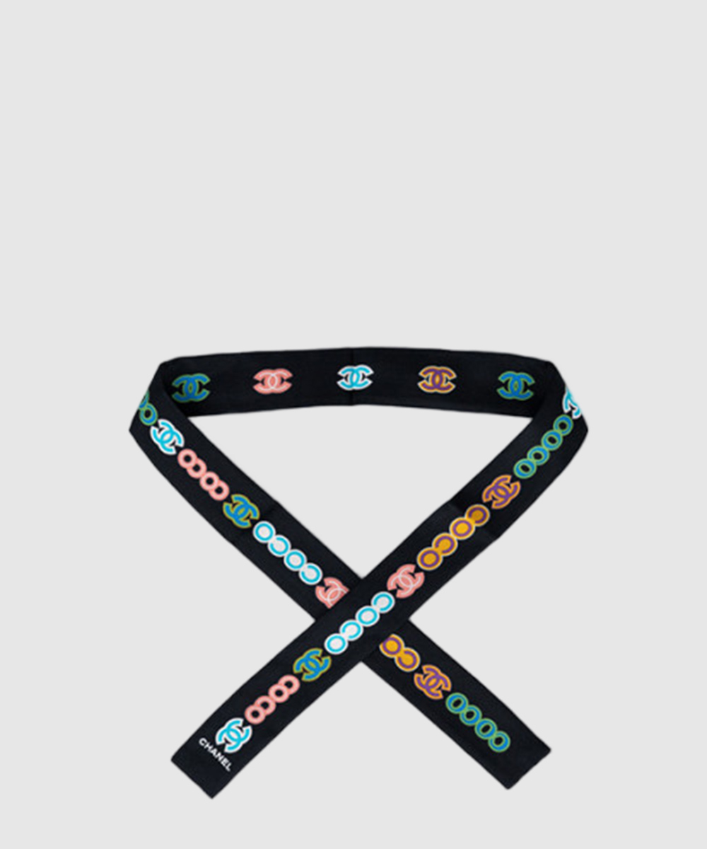 샤넬 네온 로고 실크 트윌리 2color AA8922