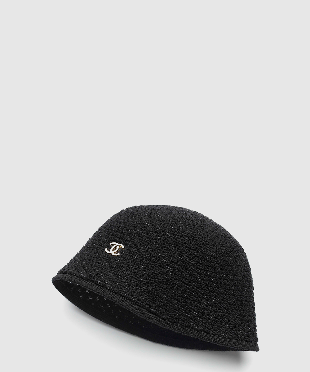샤넬 클로슈 햇 블랙 골드 AAC043