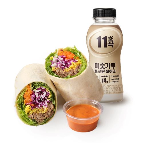 프로틴 한끼 세트(불고기에그 샐러드랩+11곡 미숫가루 프로틴 쉐이크)