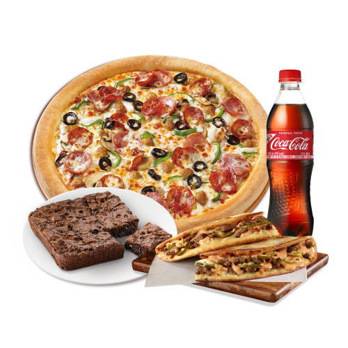 오리지널 수퍼 파파스(R)+더블 치즈버거파파디아즈+더블 초코칩 브라우니+코카-콜라500ml