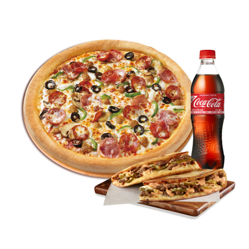 오리지널 수퍼 파파스(R)+더블 치즈버거 파파디아즈+코카-콜라500ml