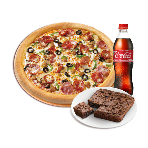 오리지널 수퍼 파파스(R)+더블 초코칩 브라우니+코카-콜라500ml