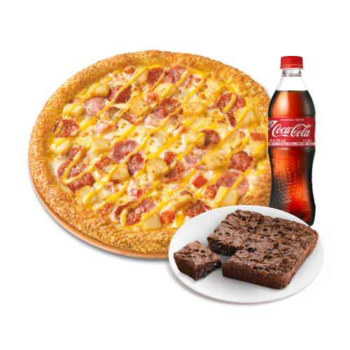 오리지널 위스콘신 치즈 포테이토(L)+더블 초코칩 브라우니+코카-콜라500ml