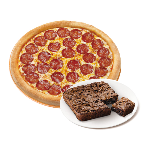 오리지널 페퍼로니(L)+더블 초코칩 브라우니