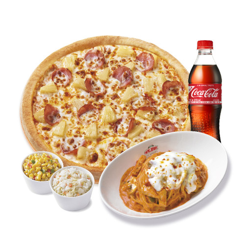 오리지널 하와이안(L)+파파스 파스타(로제)+파파콘샐러드+파파코울슬로+코카-콜라500ml