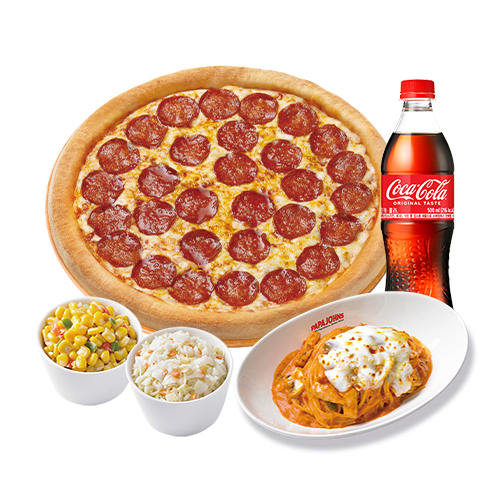 오리지널 페퍼로니(L)+파파스 파스타(로제)+파파콘샐러드+파파코울슬로+코카-콜라500ml