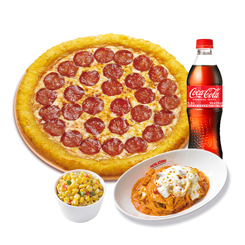 치즈롤 페퍼로니(L)+파파스 파스타(로제)+파파 콘 샐러드+코카-콜라500ml
