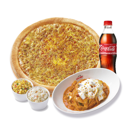 오리지널 식스 치즈(L)+파파스 파스타(로제)+파파콘샐러드+파파코울슬로+코카-콜라500ml