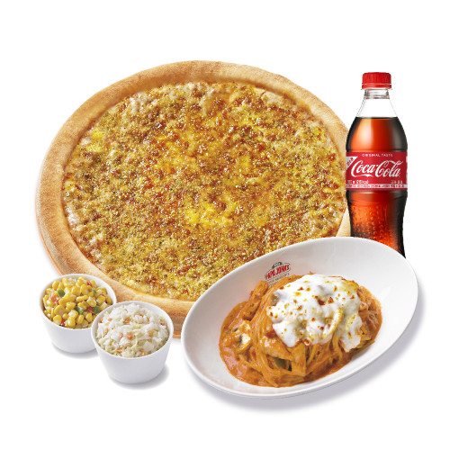 오리지널 식스 치즈(L)+파파스 파스타(로제)+파파콘샐러드+파파코울슬로+코카-콜라500ml