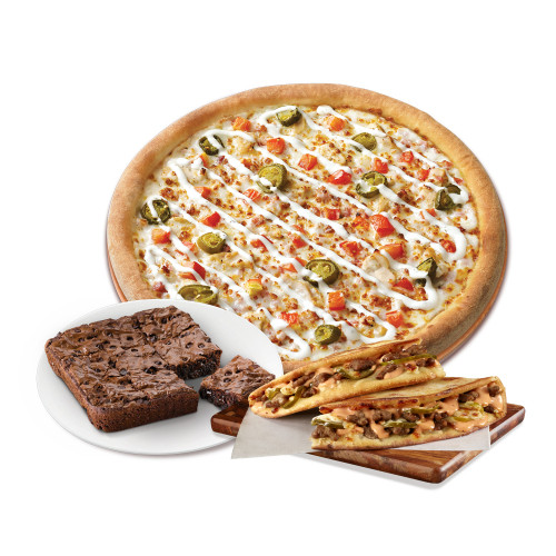 오리지널 스파이시 치킨랜치(R)+더블 치즈버거 파파디아즈+더블 초코칩 브라우니