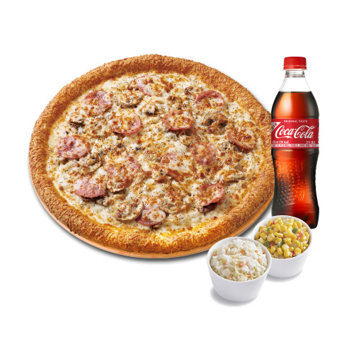 오리지널 햄 머쉬룸 식스 치즈(L)+파파 콘샐러드+파파 코울슬로+코카-콜라500ml