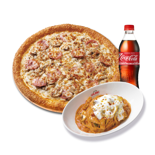 오리지널 햄 머쉬룸 식스 치즈(L)+파파스 파스타(로제)+코카-콜라500ml