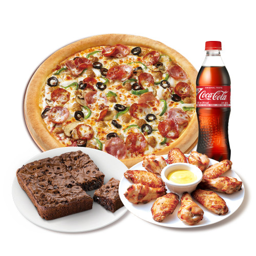 오리지널 수퍼 파파스(R)+파파스 윙+더블 초코칩 브라우니+코카-콜라500ml