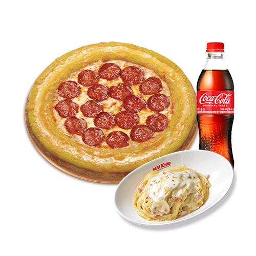 골드링 페퍼로니(L)+파파스 파스타(화이트)+코카-콜라500ml