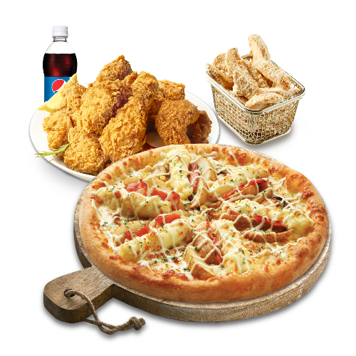 더블포테이토피치세트M(더블포테이토피자M+후라이드치킨(뼈))+리얼웨지콘스프+콜라500ml