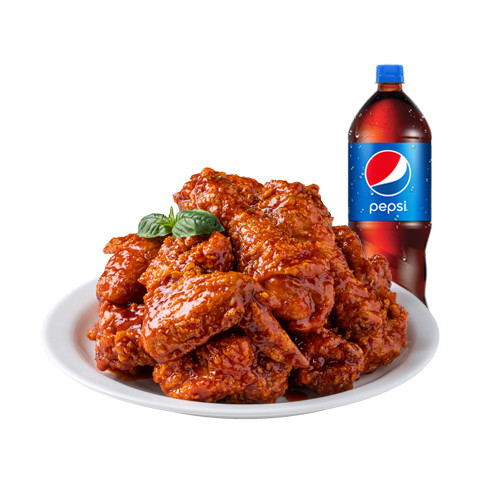 매콤마늘양념(뼈 또는 순살)+콜라1.25L