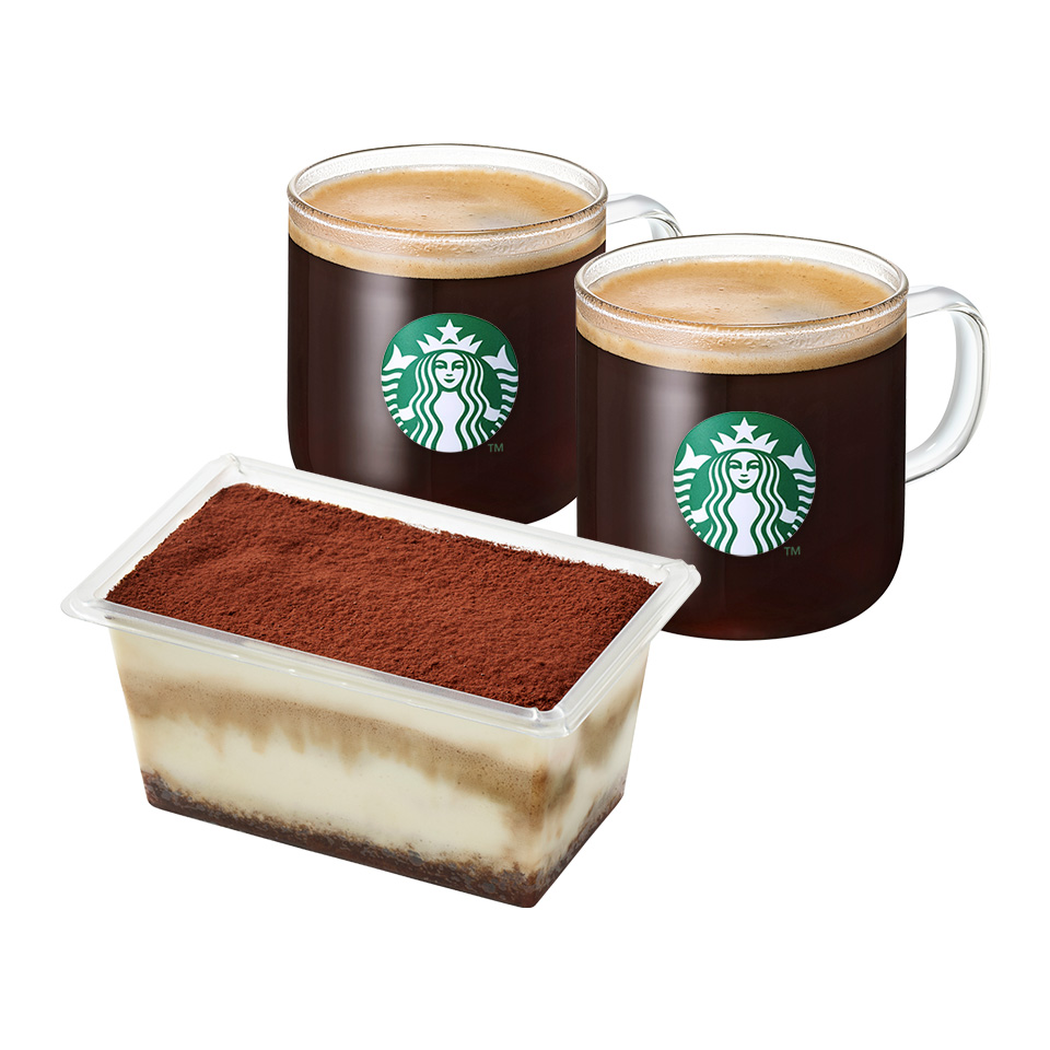 [진한 티라미수 세트] 카페 아메리카노 T 2잔 + 레이디핑거 티라미수 케이크