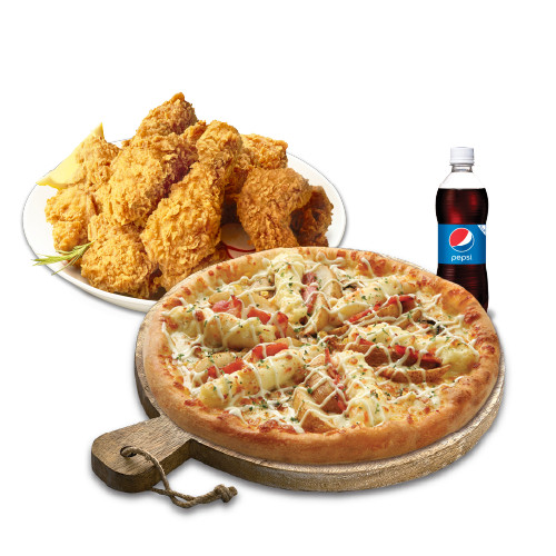더블포테이토피치세트L(더블포테이토피자L+후라이드치킨(뼈))+치즈크러스트+콜라1.25L