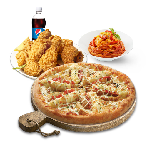 더블포테이토피치세트L(더블포테이토피자L+후라이드치킨(뼈))+스파게티+콜라1.25L