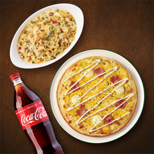 스윗콘치즈피자(8인치)+까르보나라+콜라1.25L