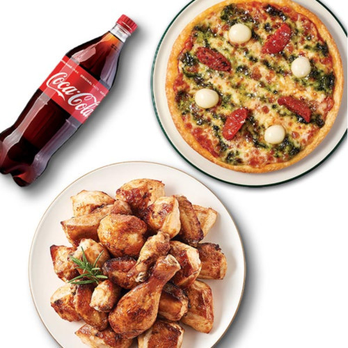 오리지널+바질토마토피자(8인치)+콜라1.25L