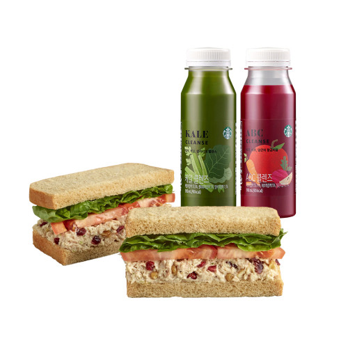 [건강이 최고입니다] ABC 클렌즈190ML+케일 클렌즈190ML+크랜베리 치킨 샌드위치