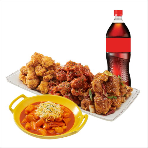 (오리지널/순살)노랑3종+떡볶이+콜라1.25L